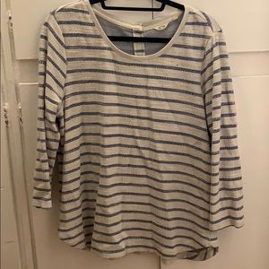Blue & White Striped Top